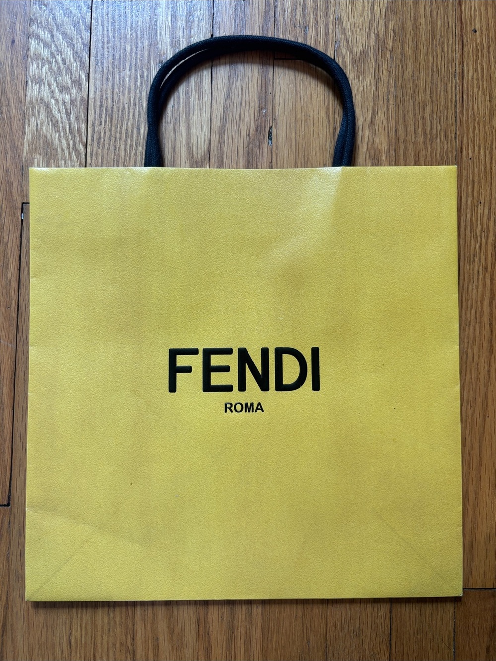 Fendi Yellow Paper Tote with Black Logo